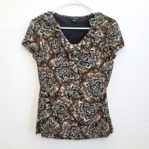 East 5th Geometric Floral Print Blouse Top Women's Size Medium